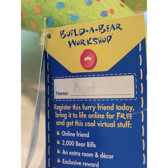 2011 Build-A-Bear Colors Of Friendship Green Rainbow Spots Speckled Friend 15" - Picture 10 of 10